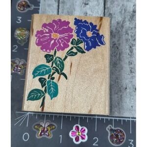 Rubber Stampede Posh Petunia Flowers Z430E Rubber Stamp Wood #A113